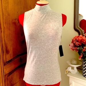 Gray knit turtle neck top